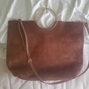 Banana Republic faux suede satchel